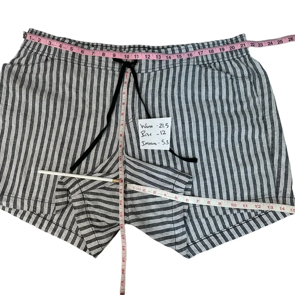LANE BRYANT Shorts Linen Blend Stretch Waist Drawstring Plus Sz 20 - Picture 3 of 8